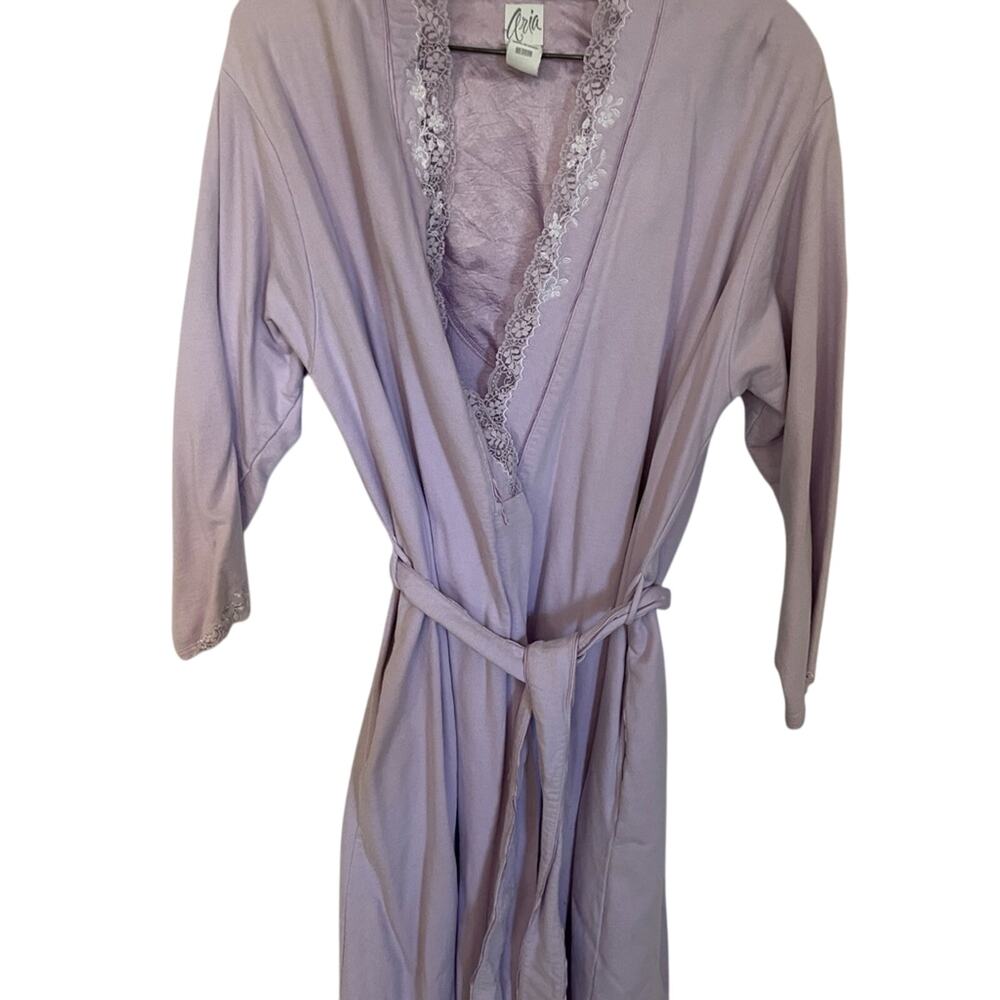 Aria Lavender Lace Trim Medium Robe Tie Strap
